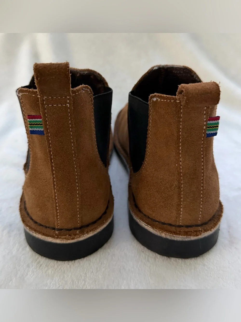 Veldskoen Chelsea Boot Unisex Men Size 10 Brown Suede Black Side Panels EUC